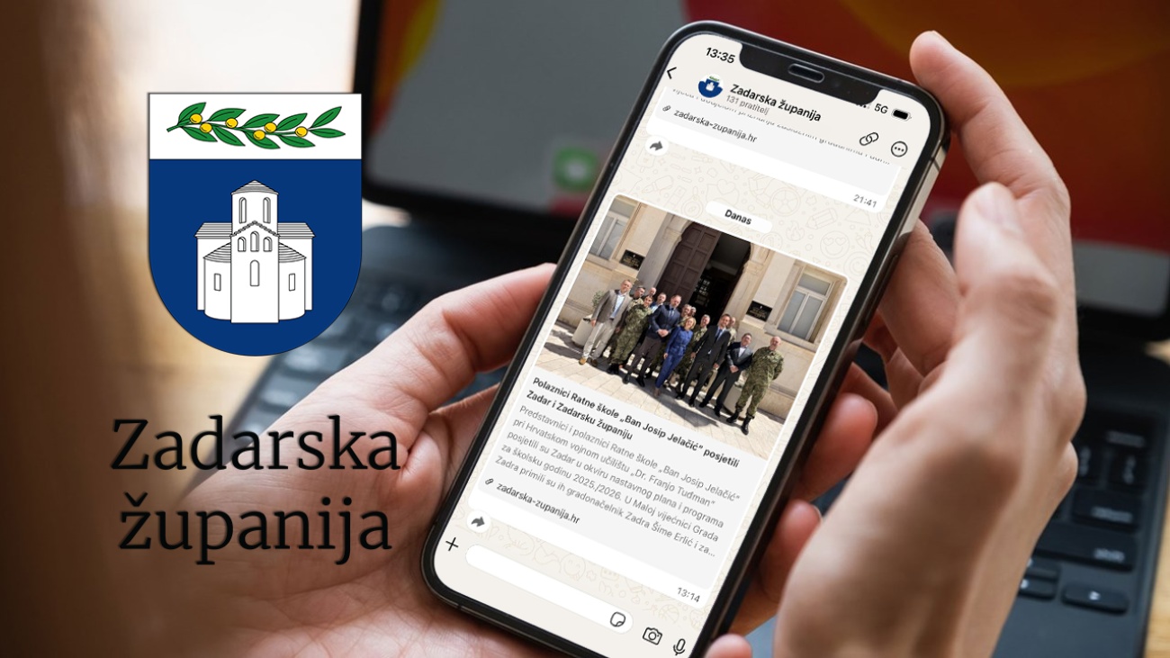 Zadarska županija još bliže građanima: zapratite službeni WhatsApp kanal