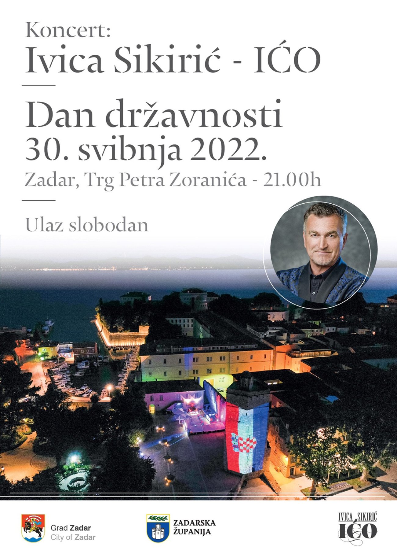 U organizaciji Grada i Županije: Koncert Iće Sikirića na Zoranićevom trgu povodom Dana državnosti