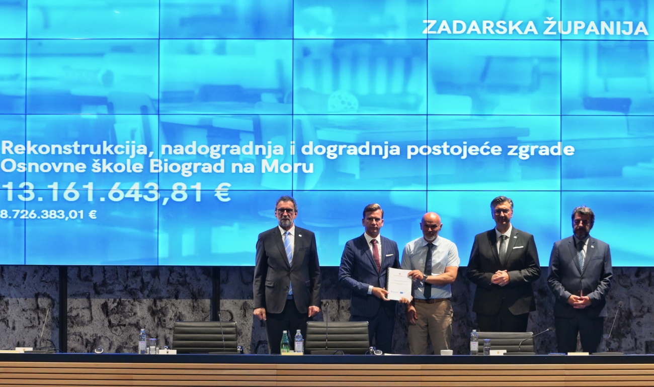 Nastavljaju se ulaganja u obrazovanje i odgoj: Zadarskoj županiji ugovor za OŠ Biograd, Tkonu i Sv. Filipu i Jakovu sredstva za vrtiće