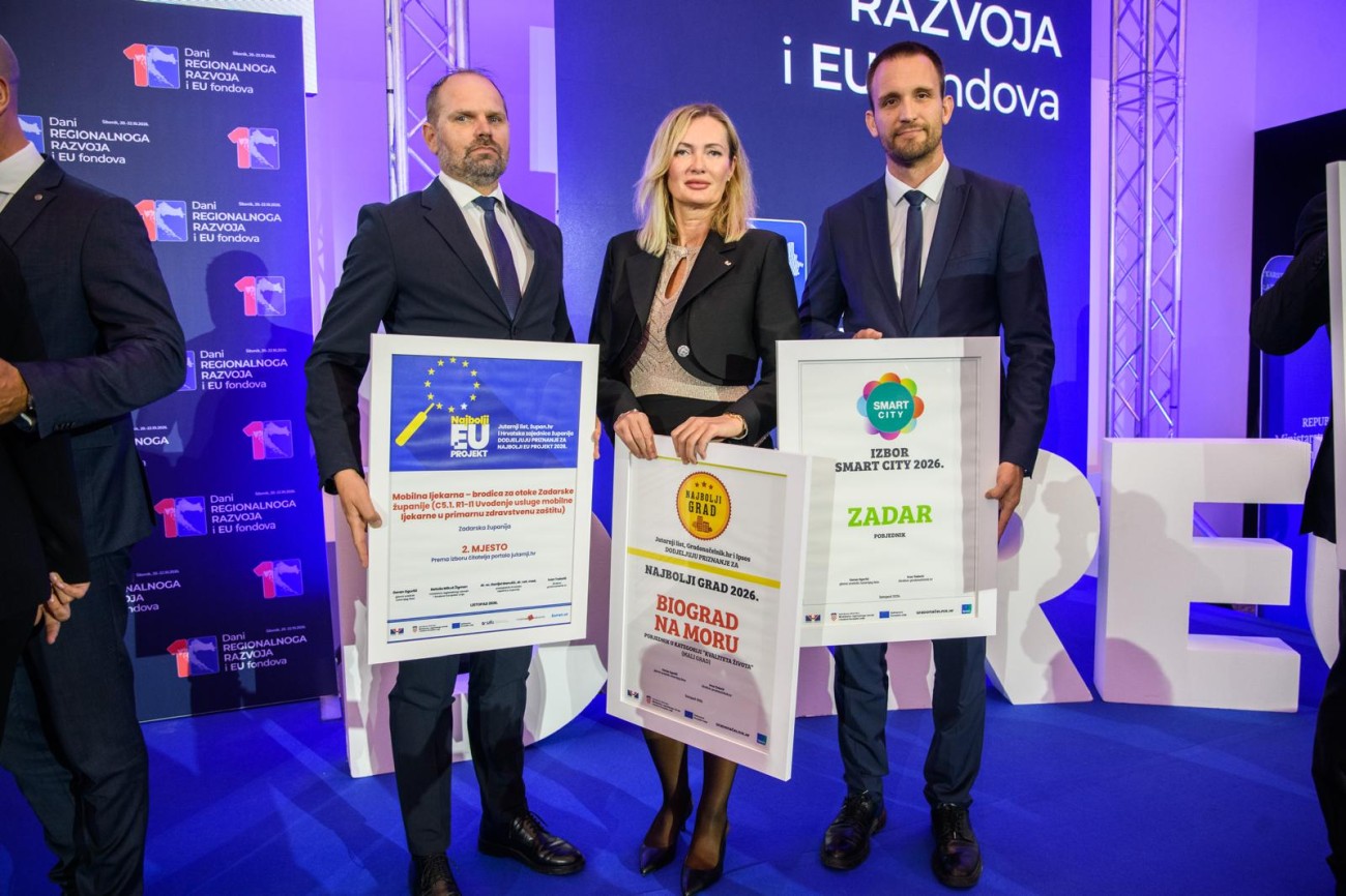 Mobilna ljekarna za zadarske otoke osvojila drugo mjesto u izboru za najbolji EU projekt, Zadru i Biogradu nagrade za najbolji grad
